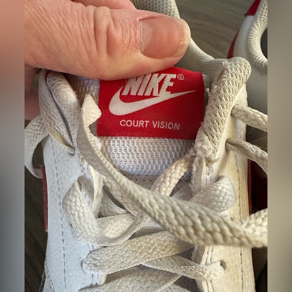 Nike Court vision white and red sneaker. - Picture 4 of 7